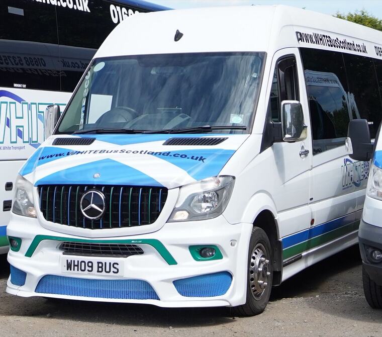 A White Bus Scotland Mercedes minibus